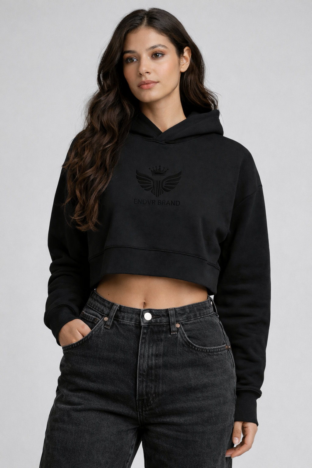 ENDVR OD Crop Hoodie – Black Series