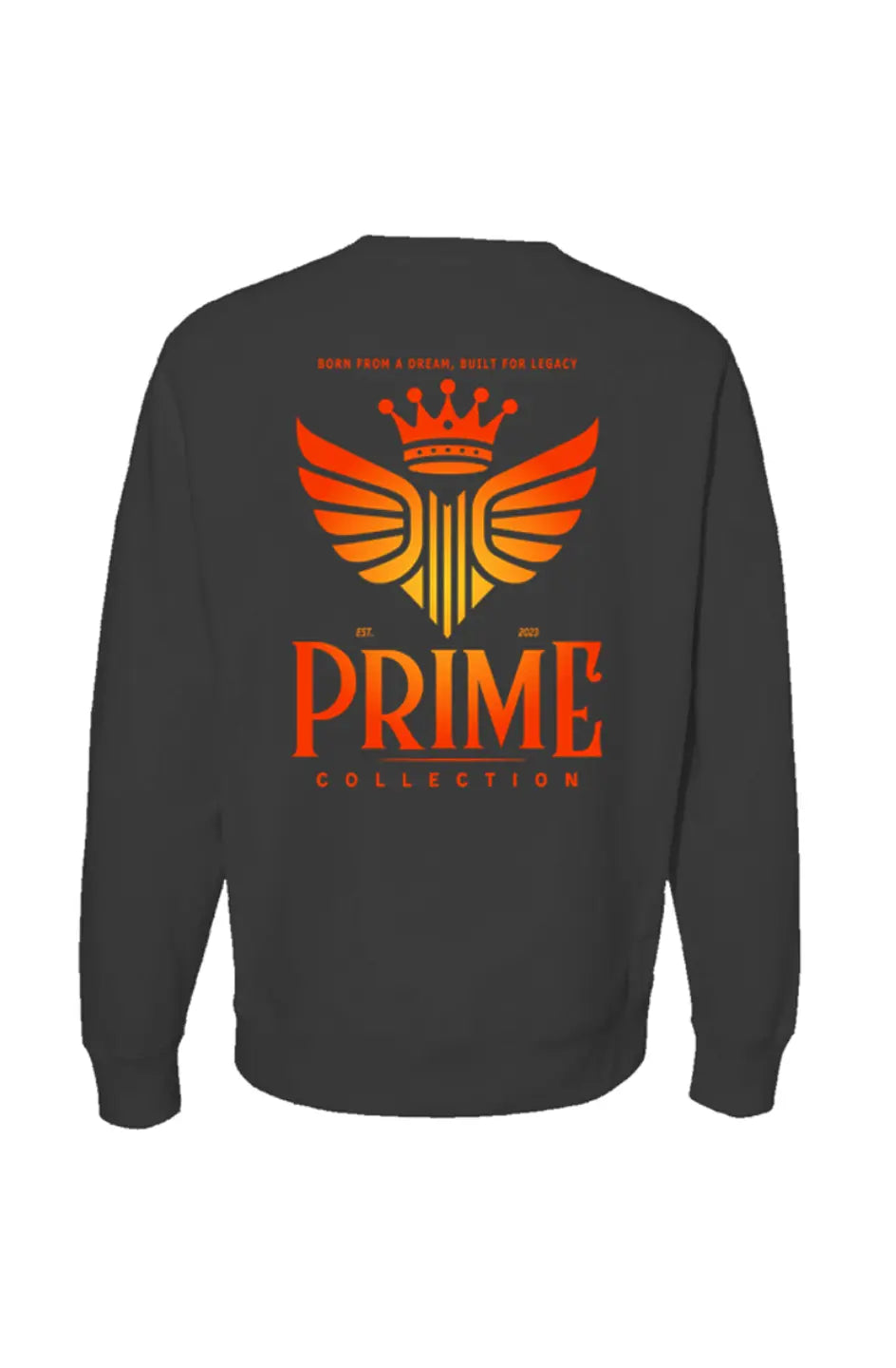 luxury-streetwear-black-crewneck-sweater-endvr-prime-collection-orange-gradiant-back