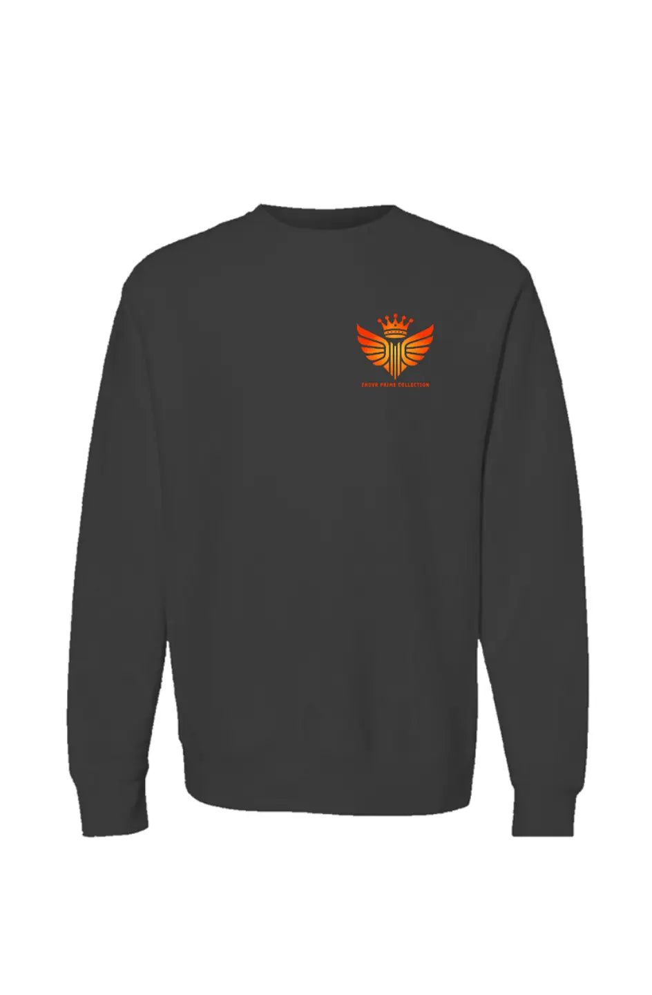 luxury-streetwear-black-crewneck-sweater-endvr-prime-collection-orange-gradiant-front