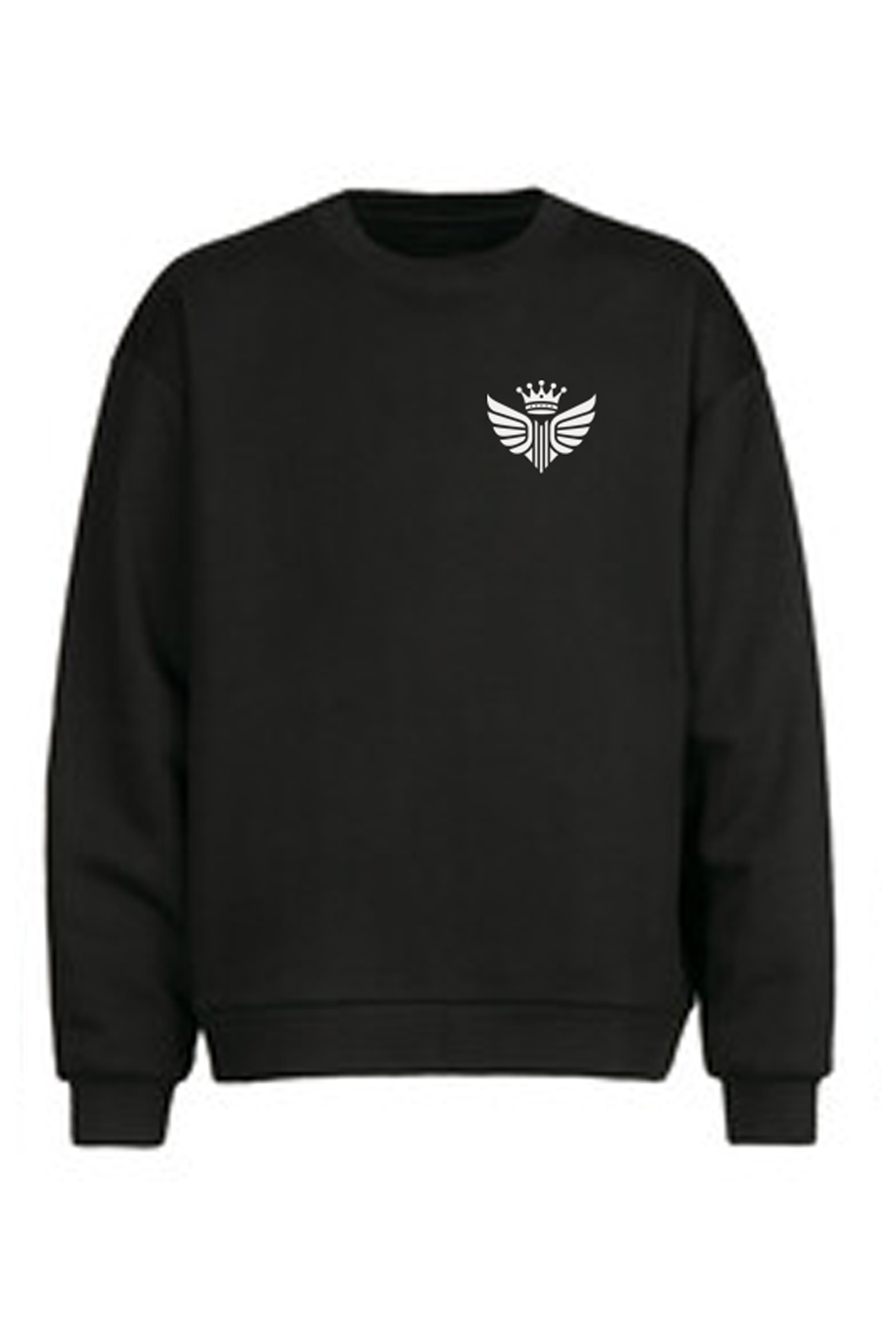 luxury-streetwear-designer-black-crewneck-endvr-prime-collection-signature-front
