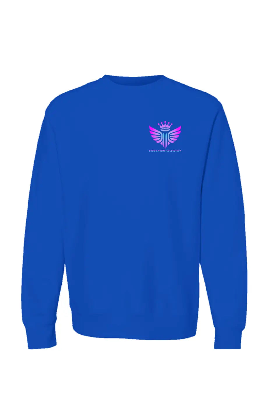 luxury-streetwear-royal-blue-crewneck-sweater-endvr-prime-collection-ss25-cc-front